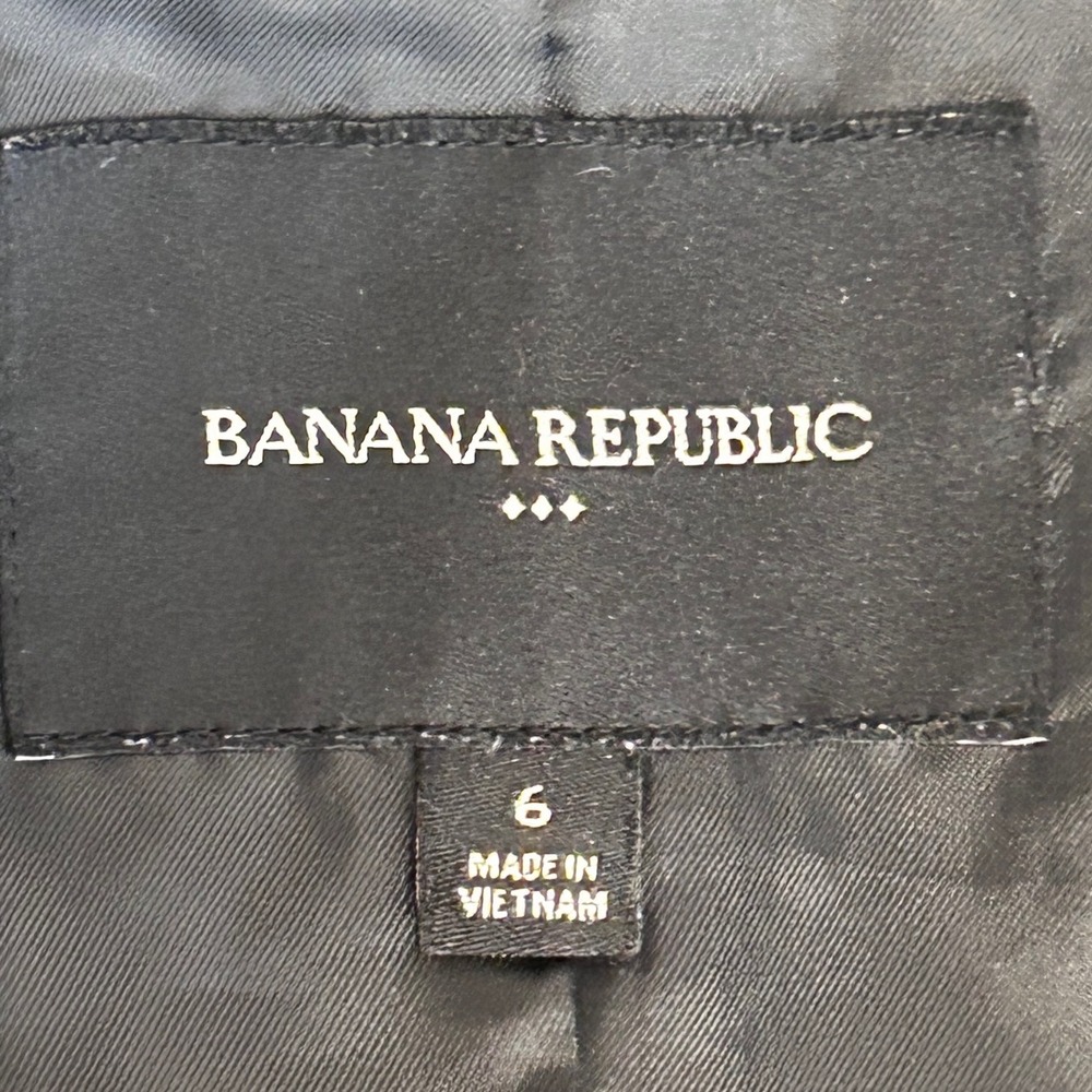 Banana Republic City Blazer Grey Herringbone Textured Women's Size 6 - Picture 6 of 10